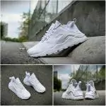 chaussures nike air huarache run premium running blance cuir